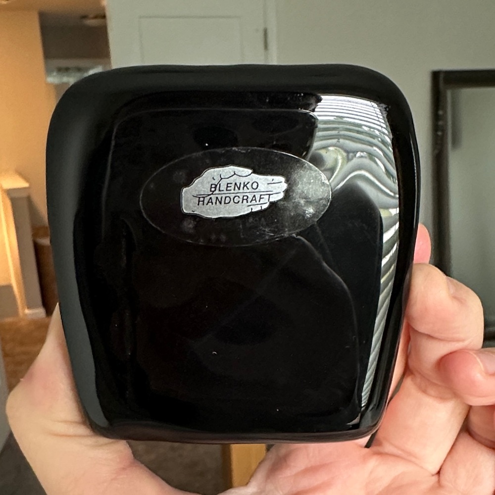 Blenko Glass Black Owl Figuring/Paperweight - Picture 2 of 4
